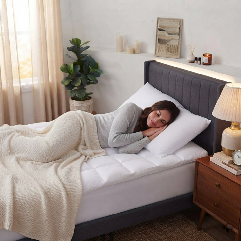 Extra Thick 10cm Mattress Topper – Super Soft Microfibre, Deep Fitted Straps, Breathable & Machine Washable